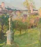 In freya stark's garden by Herbert Arnould Olivier, oil, sold Feb 2024