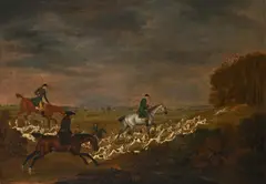 Brushing into cover by James Seymour, Oil on canvas, offered Feb 2024