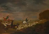 Brushing into cover by James Seymour, Oil on canvas, offered Feb 2024