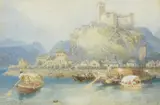 Lake como; a pair by Miles Birkett Foster, Watercolour and pencil heightened with white, a pair Both signed with monogram, offered Feb 2024