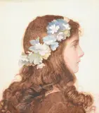 A wreath of hepatica by George Lawrence Bulleid, Watercolour, sold Feb 2024