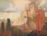 Dante before the city of dis by John Riley Wilmer, Watercolour, sold Feb 2024