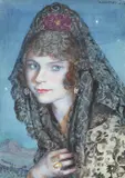 Enriqueta at eighteen by George Owen Wynne Apperley, Watercolour, sold Feb 2024