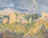 Arco iris sobre la alhambra by George Owen Wynne Apperley, Watercolour, sold Feb 2024