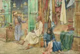 The carpet seller by Alberto Rosati, Watercolour, offered Feb 2024