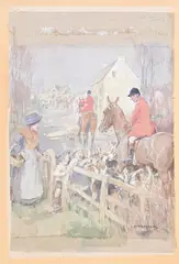 Going to the meet by George Denholm Armour, Watercolour and bodycolour on linen, offered Feb 2024