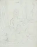 Preliminary sketch of frances pratt by Joshua Reynolds, Pencil Bearing partial watermark 'GR', page numbered top corners '89' and '90', sold Feb 2024