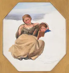 'showing off to advantage...' by Edward Davis, Oil and pencil on paper, offered Feb 2024