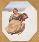 'showing off to advantage...' by Edward Davis, Oil and pencil on paper, offered Feb 2024