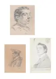 Potrait of a man by Claude Hoin, pencil, sold Feb 2024