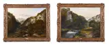 R.b.a (british fl. 1830-1875), two landscapes of monsaldale and dovedale by James Charles Ward, Oil on board, a pair Both signed and dated '1854', sold Feb 2024