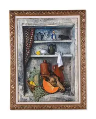 Armari de paret by Ismael  González de la Serna, Oil on board, sold Feb 2024