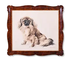 Study of a pekinese dog by Kurt Meyer-Eberhardt, Watercolour and bodycolour on paper, sold Feb 2024