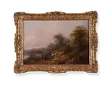 Near pont aberglaseyn, north wales by William Joseph Shayer, Oil on board, sold Jan 2024