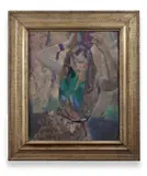 Portrait of a dancer by John Daniel Revel, Oil on canvas, sold Jan 2024