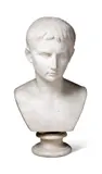 A white marble bust of the young caesar augustus by Vincenzo Gajassi, sculpture, sold Jan 2024