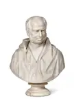 A carved marble bust of william congreve russell mp by Peter Hollins, 1853, sculpture, sold Jan 2024