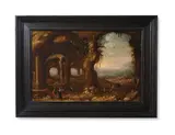 Orientalist figures in a grotto by Rombout van Troyen, Oil on panel, offered Jan 2024