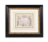 Gaspare vigarini presenting to duke ferdinando i by Adam Pérelle, Pen, ink, and touches of graphite, sold Jan 2024