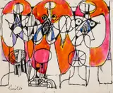 Untitled by Avinash Chandra, Pen and coloured inks, offered Dec 2023