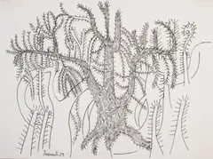 Woodland by Avinash Chandra, Pen and ink, sold Dec 2023