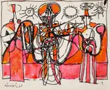 Untitled by Avinash Chandra, Pen and coloured inks, offered Dec 2023