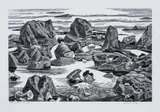 Edge of the Sea by Monica Poole, Wood engraving, circa, sold Dec 2023