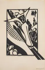 Hors Concours by Lill Tschudi, Linocut, offered Dec 2023