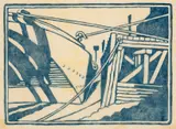 Limehouse by Sybil Andrews, linocut, offered Dec 2023