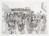 Whitmonday Fair by Anthony Gross, Etching, offered Dec 2023