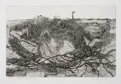 Heath with Juniper by Anthony Gross, Etching, offered Dec 2023