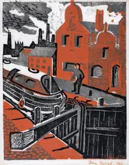 Untitled by Dora Barrett, Linocut printed in colours, sold Dec 2023