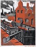 Untitled by Dora Barrett, Linocut printed in colours, sold Dec 2023