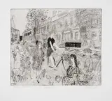 Girl on a Bicycle by Anthony Gross, Etching, sold Dec 2023