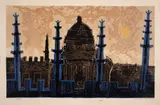 Radcliffe Camera from the Old Bodleian by Michael Rothenstein, Linocut printed in colours, circa, sold Dec 2023