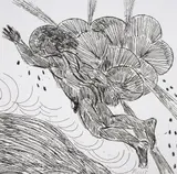 I flew through a black cloud and the winds came up from the hills … by Elisabeth Frink, Etching, sold Dec 2023