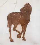 Horse by Elisabeth Frink, Etching with aquatint printed in colours, sold Dec 2023