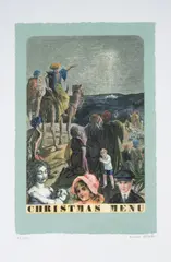 Christmas Menu by Peter Blake, Giclée with screenprint in colours, sold Dec 2023
