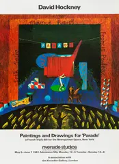 Parade by David Hockney, Offset lithograph printed in colours, offered Dec 2023