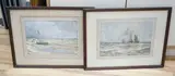 Marina and ships at sea by H. Foster, watercolor, offered May 2024