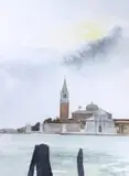 Venetian scene by John Fisher, watercolour, sold May 2024