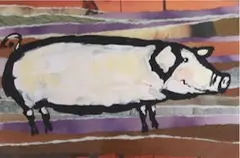 Pig by Jane Cope, print, sold May 2024