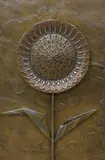 Abstract sunflower by Giovanni Schoeman, bronze, sold May 2024