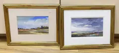 Landscapes by Tom Keating, oil, sold Apr 2024