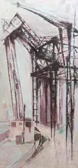 Grain Elevator by Joyce Pallot, oil on board, sold Apr 2024