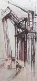 Grain Elevator by Joyce Pallot, oil on board, sold Apr 2024