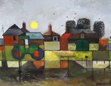 Rookery and Owl Barn by Robin Alexander Elliott, oil on canvas, sold Apr 2024