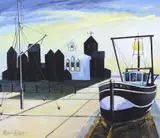Net Houses, Hastings by Robin Alexander Elliott, oil on canvas, sold Apr 2024
