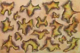 Abstract composition by Victoria Haviland, mixed media on canvas, offered Apr 2024