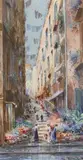 Neapolitan street scene by De Fulvis, watercolour, offered Apr 2024